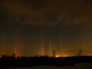Vertical light beams