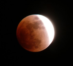 Near full lunar eclipse
